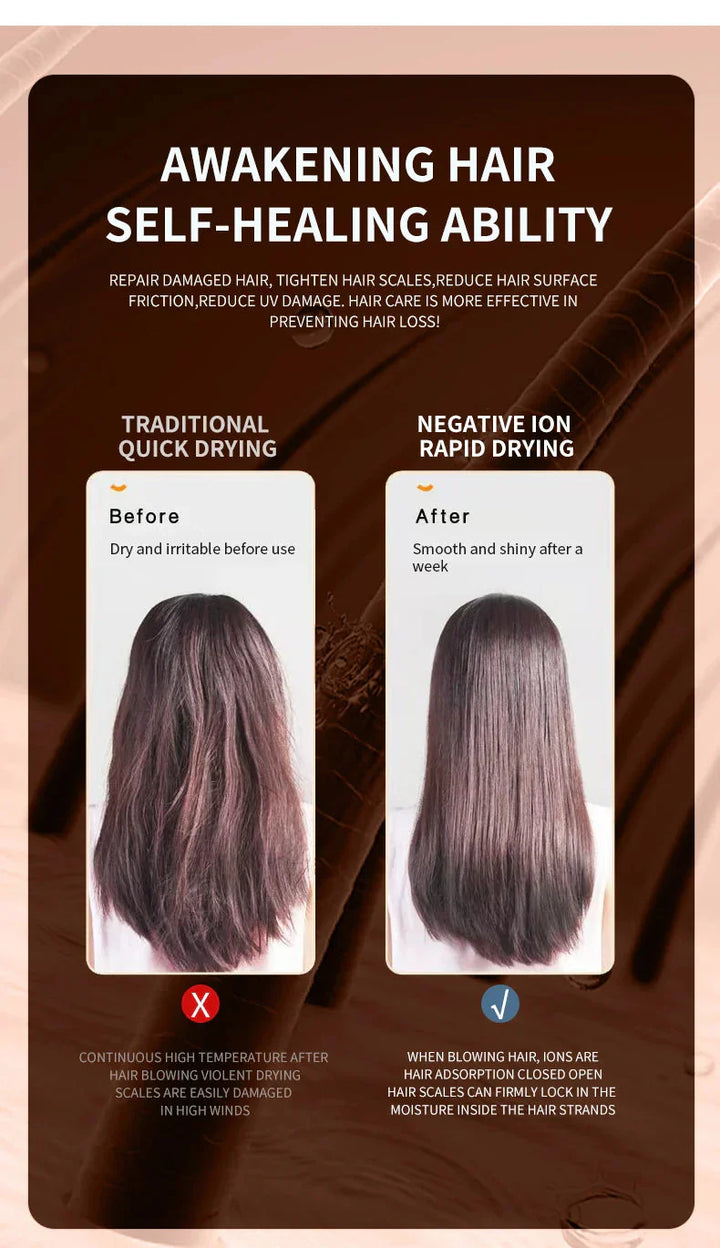 "Schwarzer 2400W Haartrockner mit Ionentechnologie, ergonomischem Griff und Kalt-/Warmluftfunktion für Profi-Styling."