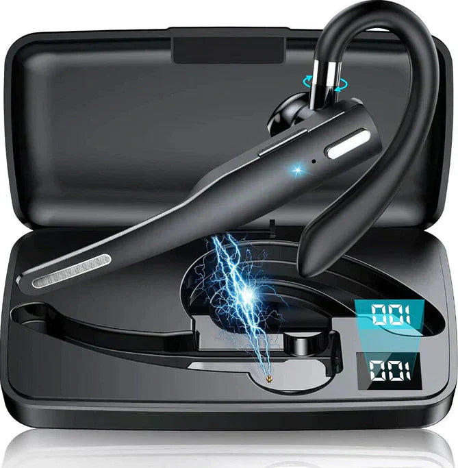 Gedetailleerde close-up van de bedieningsknoppen op de Trucker Dual Mic Bluetooth Headset.