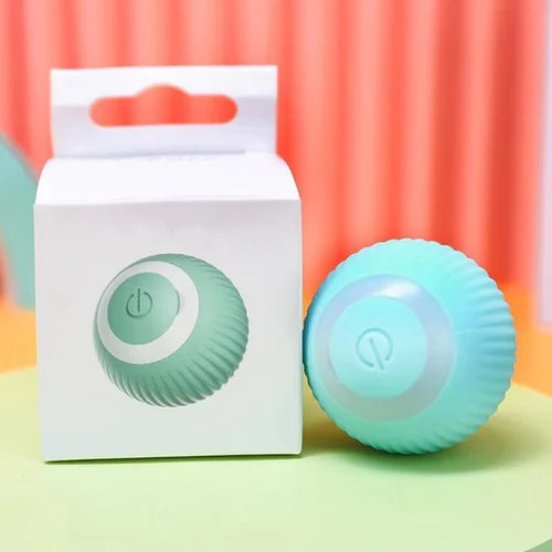 Zelfbewegende, oplaadbare Power Ball voor katten en honden, Aqua Groen, interactief huisdierspeelgoed.