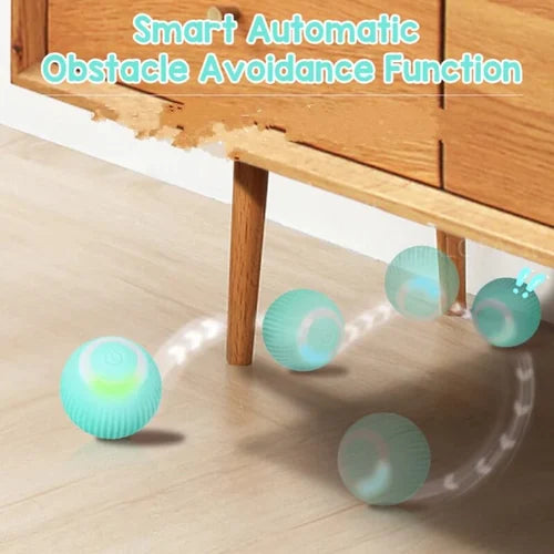 Zelfbewegende, oplaadbare Power Ball voor katten en honden, Aqua Groen, interactief huisdierspeelgoed.