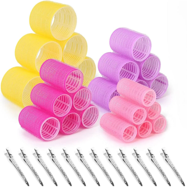 Zelfklevende haarrollers in diverse maten voor volumineuze, hittevrije krullen. Eenvoudig in gebruik, zacht voor het haar.