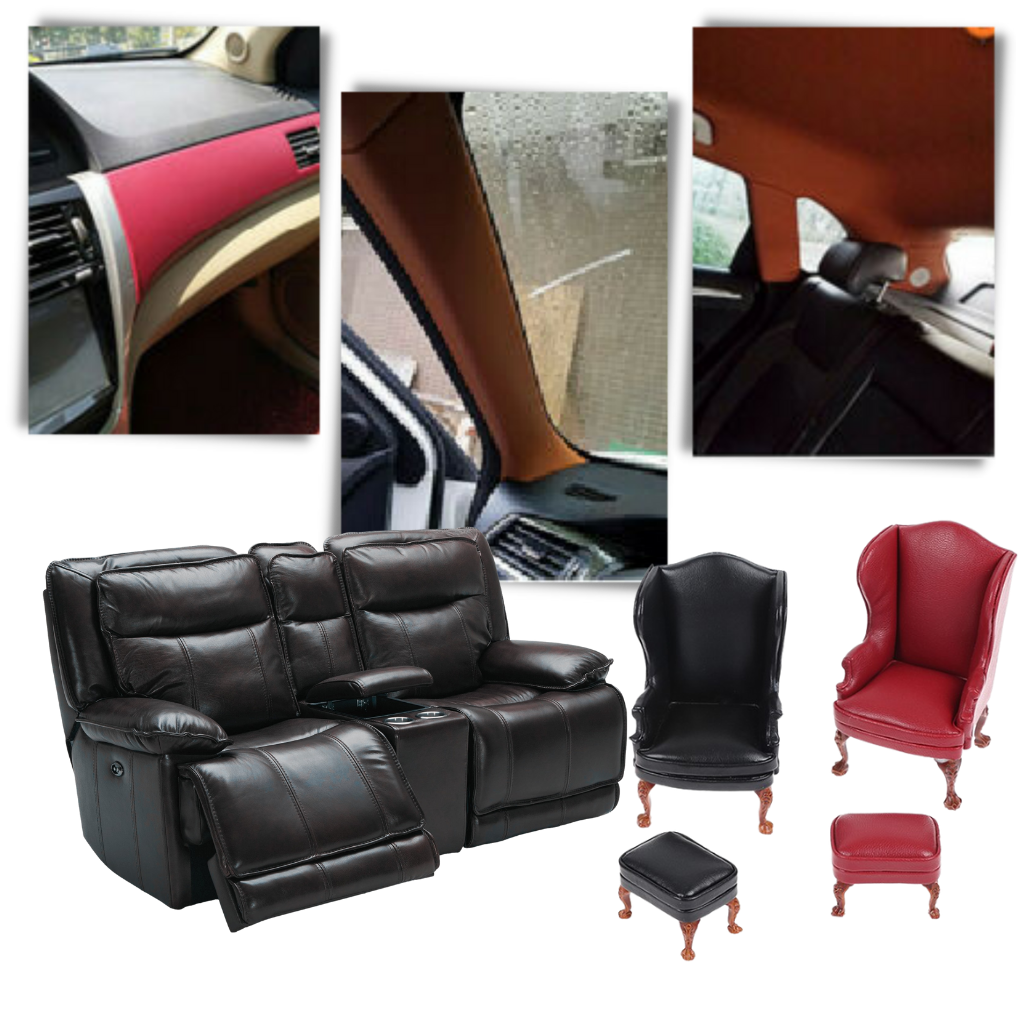 Zelfklevende leder reparatie patch in Beige voor meubelreparatie, duurzaam en waterbestendig, eenvoudig in gebruik.