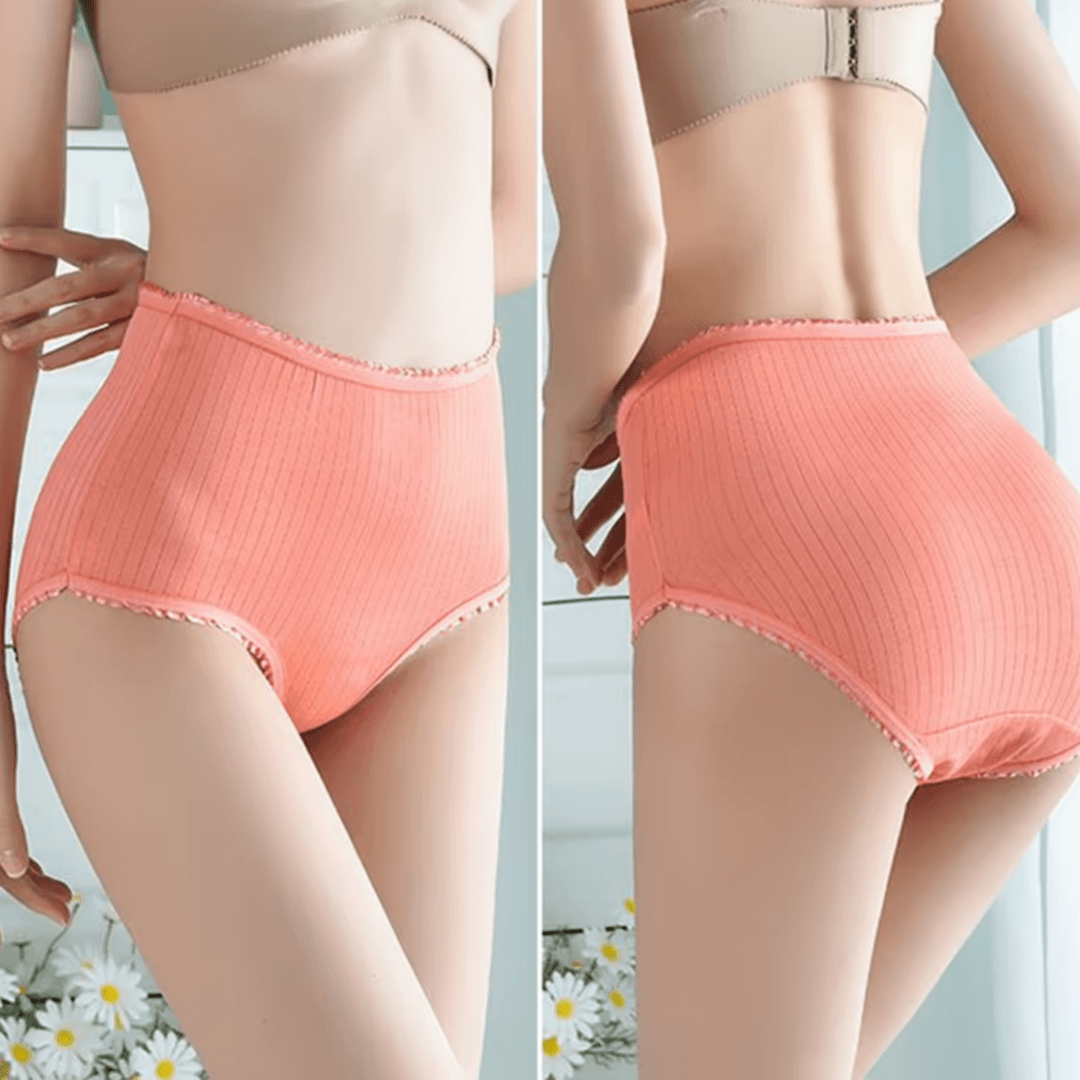 Set van 3 comfortabele lekvrije dames onderbroeken, ideaal als menstruatieondergoed of voor lichte incontinentie.