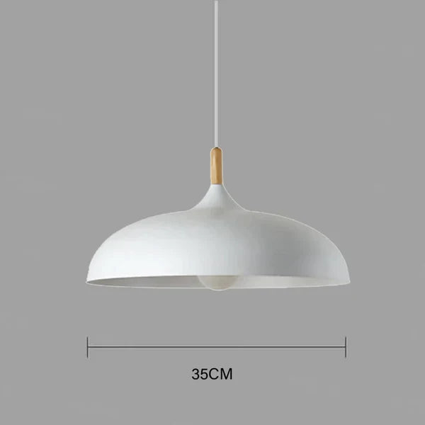 Scandinavische eiken plafondlamp, minimalistisch ontwerp van eikenhout en ijzer, elegante verlichting, moderne esthetiek