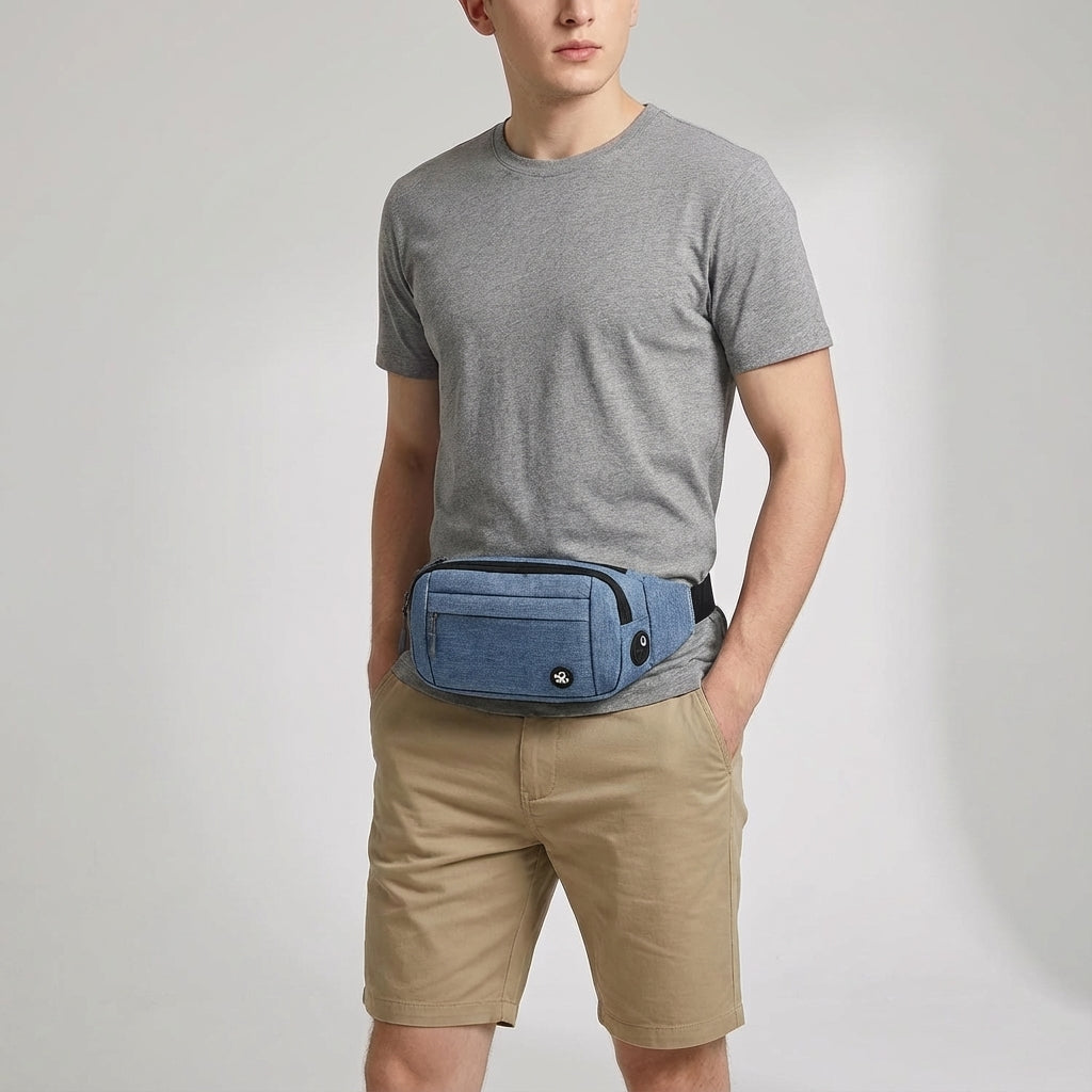AquaHipz waterdicht heuptasje voor veilig bewaren van essentials tijdens joggen en outdoor sport.