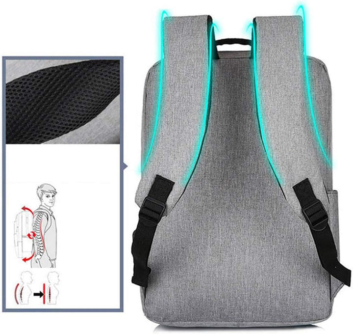 Zijaanzicht van de compacte, slanke en waterdichte laptoprugzak, perfect voor forensen en reizen.