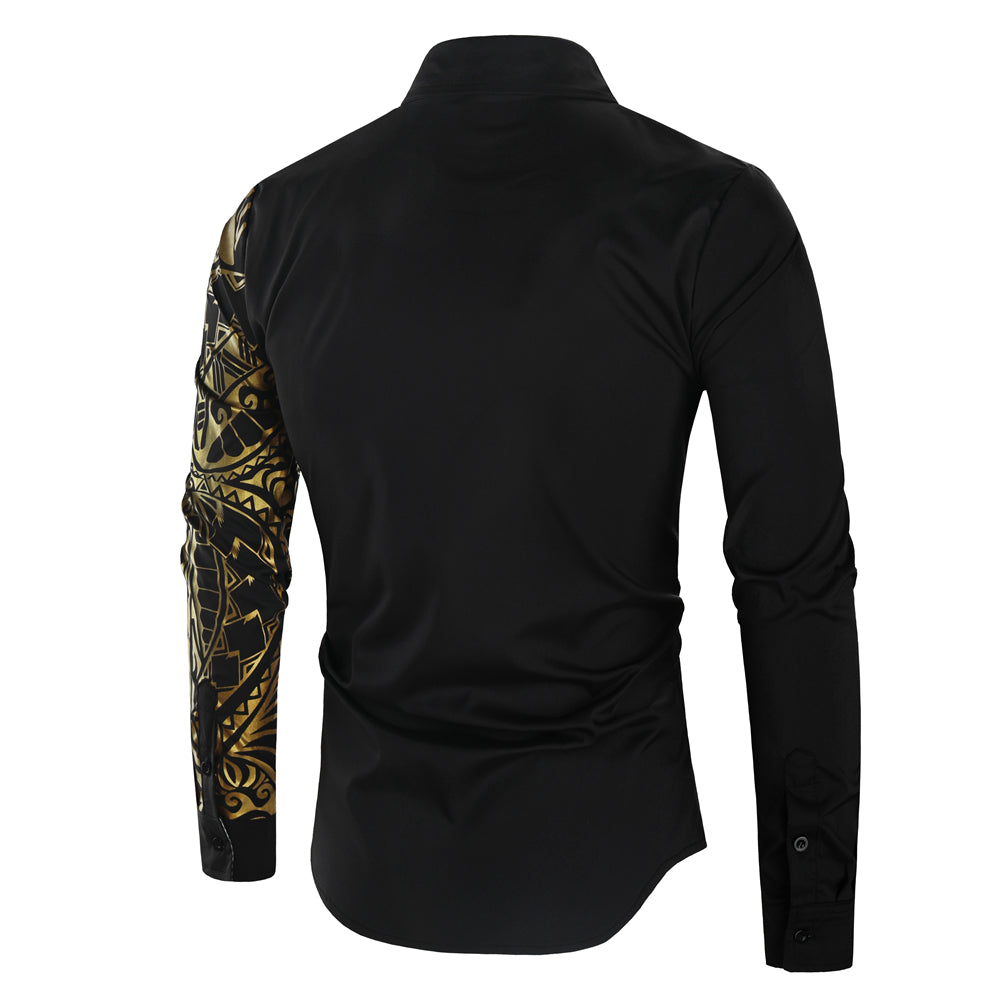 Heren overhemd Darius slim fit met elegante gouden details, een stijlvolle keuze voor herenkleding.