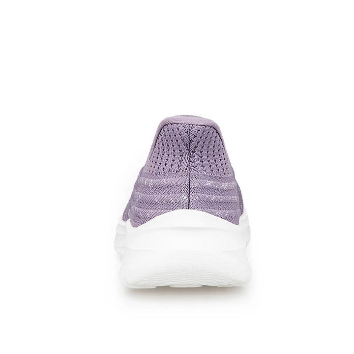 Slip-on sneaker dames, comfortabele anti-pijn instapschoen, paars, gedempte binnenzool, antislip, geen veters.