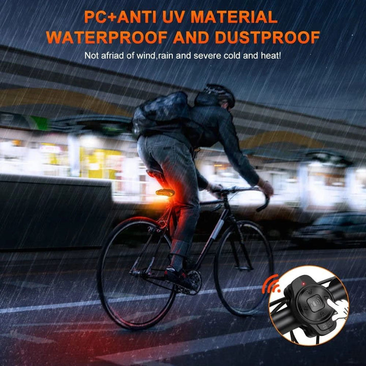 Slim achterlicht met alarm voor fietsen, zwart, 6 lichtmodi, weerbestendig, hoge zichtbaarheid voor veiligheid en diefstalbeveiliging