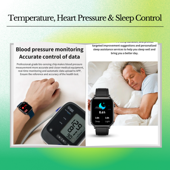 Smartwatch met glad display, ideaal voor pijnloze bloedsuikermeting en wellness-monitoring voor gezondheid en stijl.