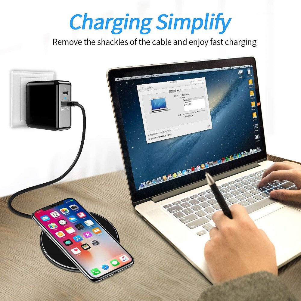 Universele 30W draadloze oplader voor smartphones, perfect voor snel draadloos opladen.