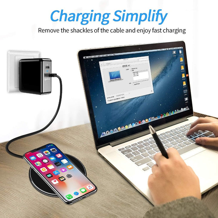 Universele 30W draadloze oplader voor smartphones, perfect voor snel draadloos opladen.