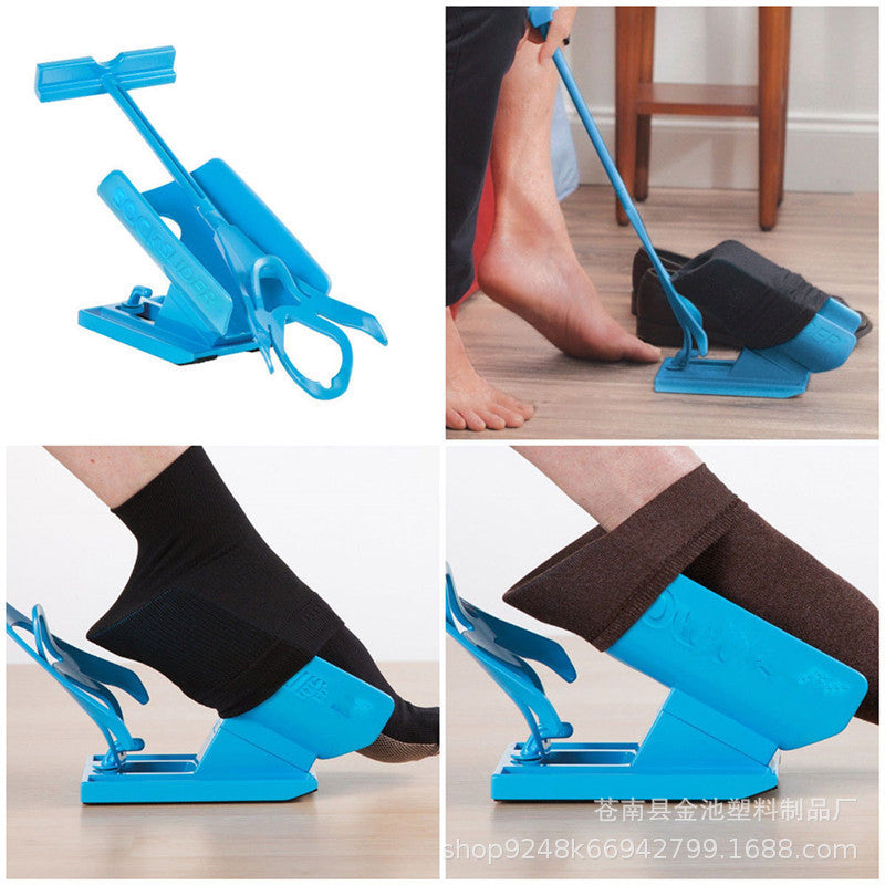 Sokken aantrekhulp voor senioren in ergonomisch design, perfect voor moeiteloos aantrekken zonder te bukken.