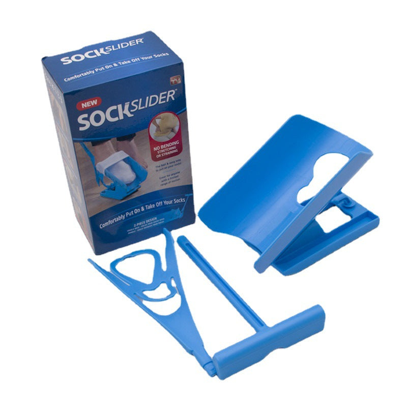 Sokken aantrekhulp voor senioren in ergonomisch design, perfect voor moeiteloos aantrekken zonder te bukken.