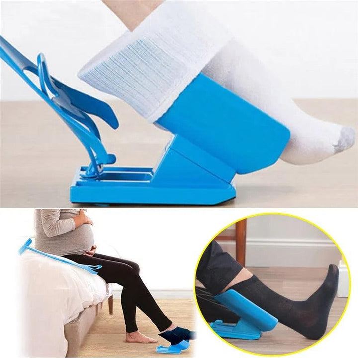 Sokken aantrekhulp voor senioren in ergonomisch design, perfect voor moeiteloos aantrekken zonder te bukken.