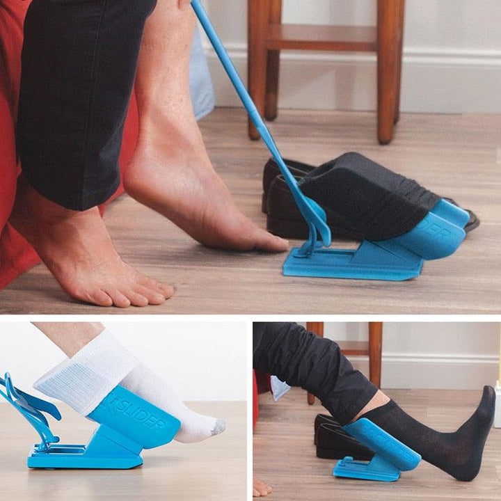 Sokken aantrekhulp voor senioren in ergonomisch design, perfect voor moeiteloos aantrekken zonder te bukken.
