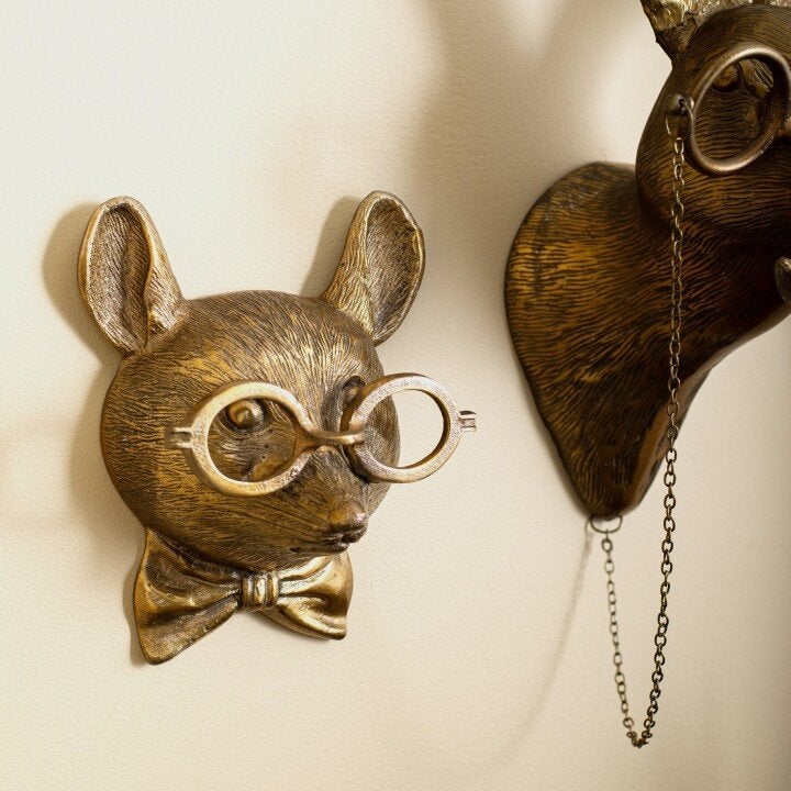 Vrolijke vos dierenkop muurdecoratie, handgeschilderd en uniek design. Levendige woonaccessoire.