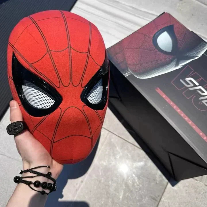 Spider-Man masker met bewegende ogen, geschikt voor kinderen, handmatige en elektrische bediening, ideaal voor kostuums.