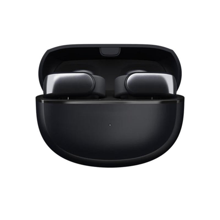 Sportkoptelefoon open oor, Bluetooth 5.3, zwart, lange batterijduur, ideaal voor sport en buitenactiviteiten.