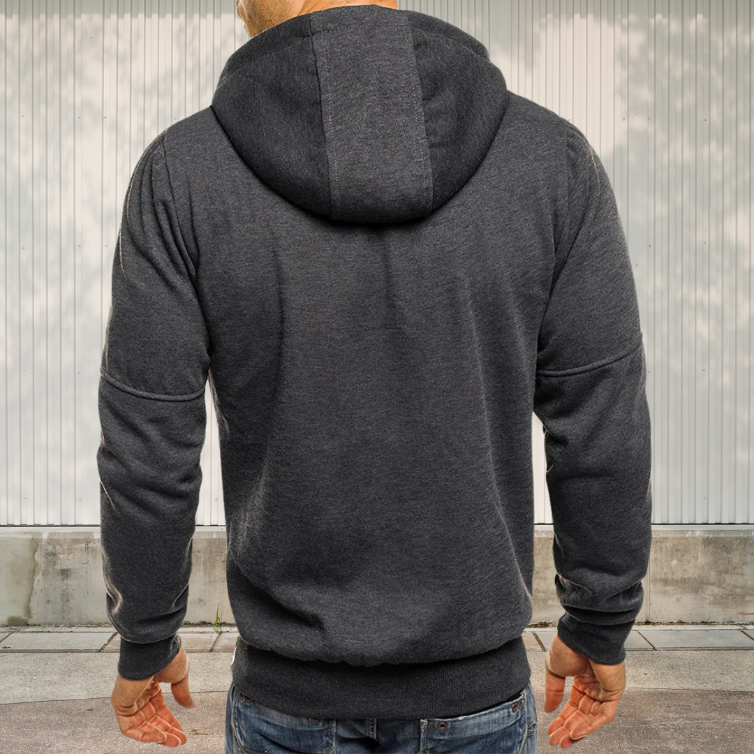 Sportieve heren hoodie met rits en capuchon, veelzijdig voor sport en vrijetijd