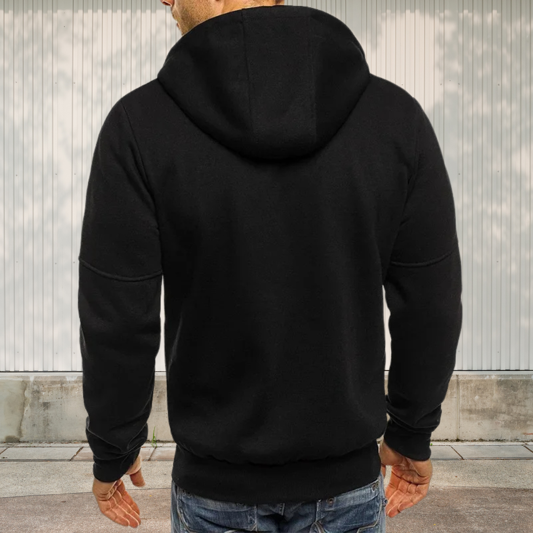 Sportieve heren hoodie met rits en capuchon, veelzijdig voor sport en vrijetijd