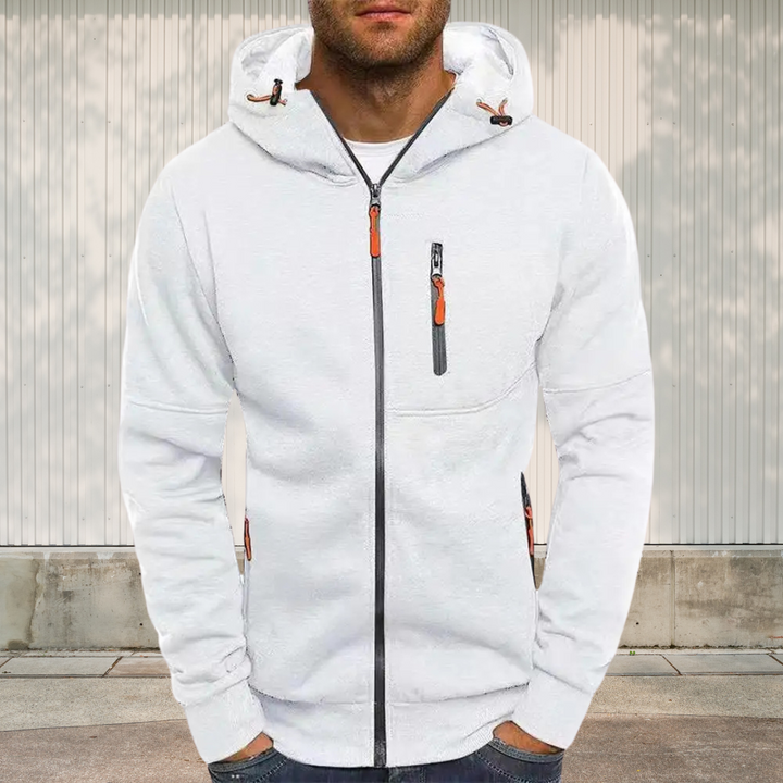 Sportieve heren hoodie met rits en capuchon, veelzijdig voor sport en vrijetijd