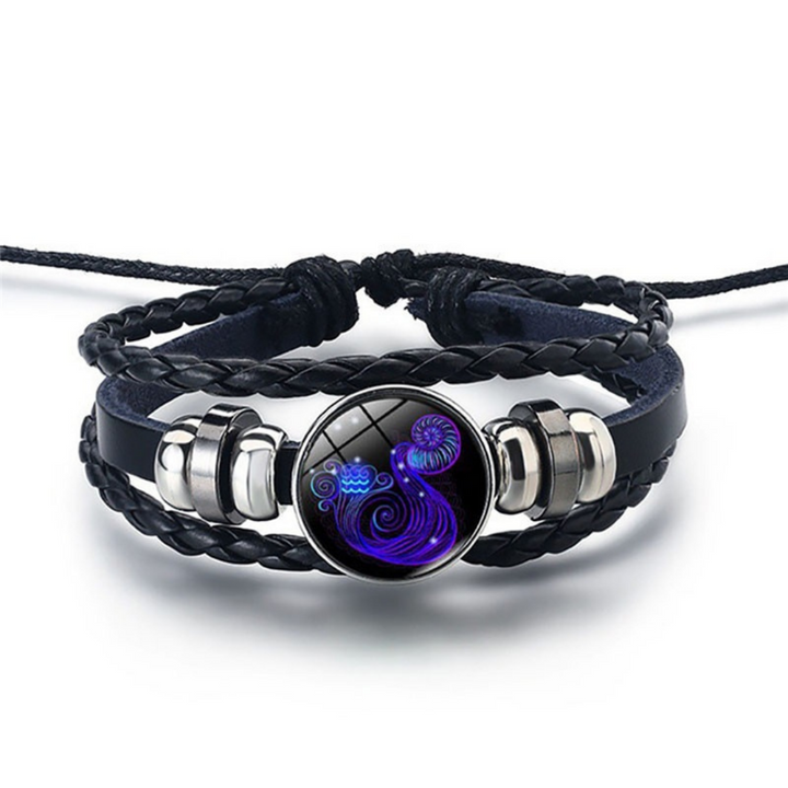 Balancerende Lapis Lazuli & Sodaliet armband met sterrenbeeld design, beschermt & inspireert.