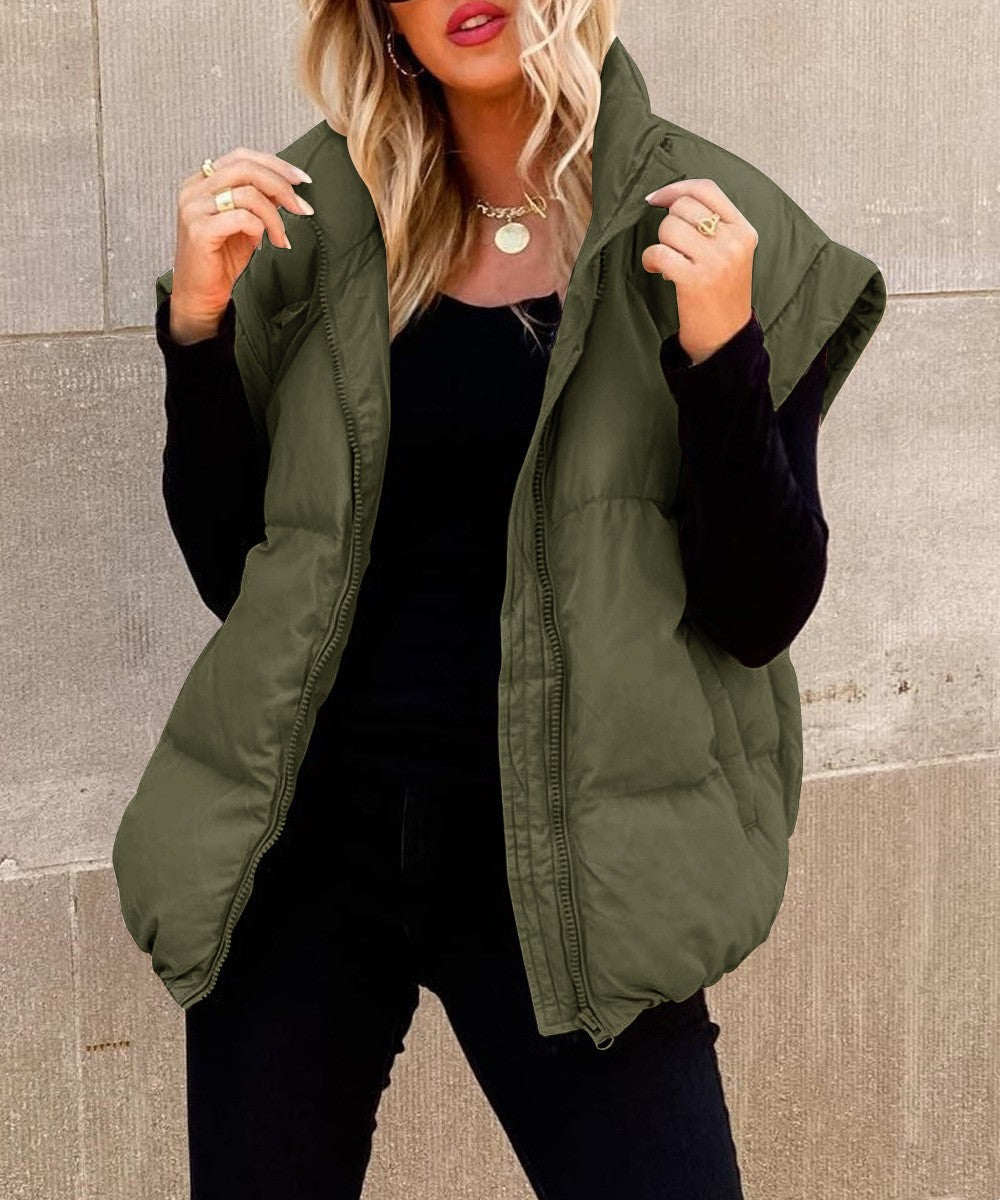 Comfortabel dames gewatteerd vest, perfect voor een warme lagen look in herfst en winter. Stijlvol mouwloos.
