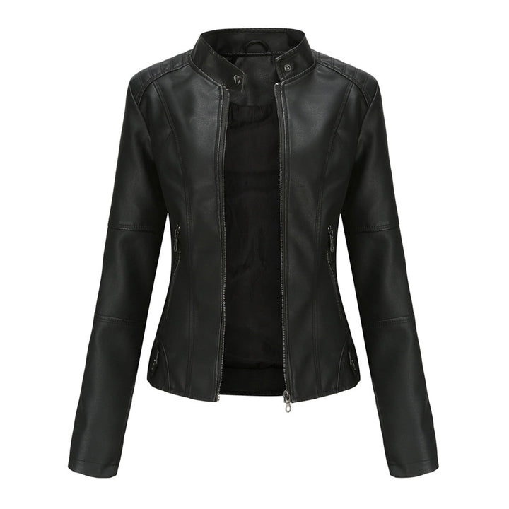 Stijlvol dames leren jack Romy van PU leer, perfect voor een modieuze casual of chique outfit.
