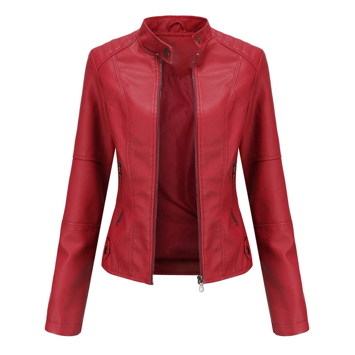 Elegant damesjack van soepel PU leer, ideaal als lentejas of herfstjas voor comfort en stijl.