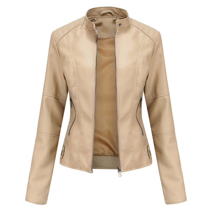 Comfortabel PU leren damesjack, een stijlvolle toevoeging aan je garderobe, perfect voor lente en herfst.