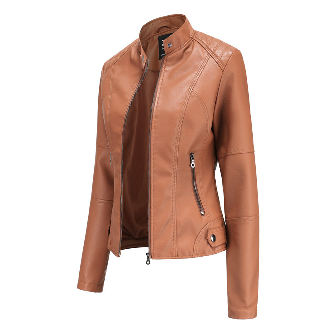 Damesjack Romy, modieus PU leer design voor een elegante uitstraling. Ideaal als lente- of herfstjas.