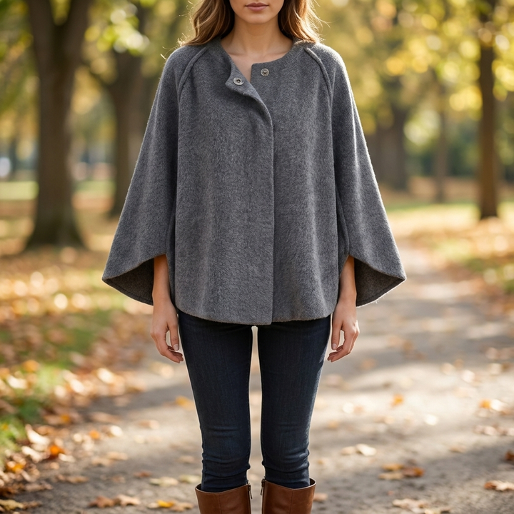 Stijlvol dames overgangsjack met elegante gekorte snede, perfect voor lente en herfst.