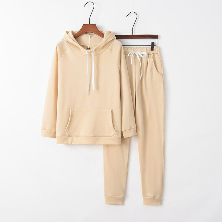 Vrijetijds dames trainingspak met capuchon en elastische taille, super comfortabel en chic.