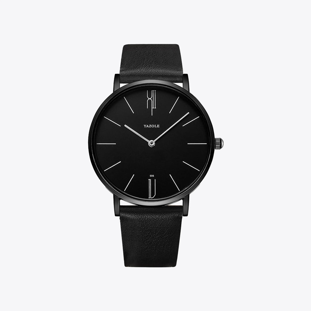 Tijdloos heren horloge 'Henry' met klassiek design en comfortabele leren band.