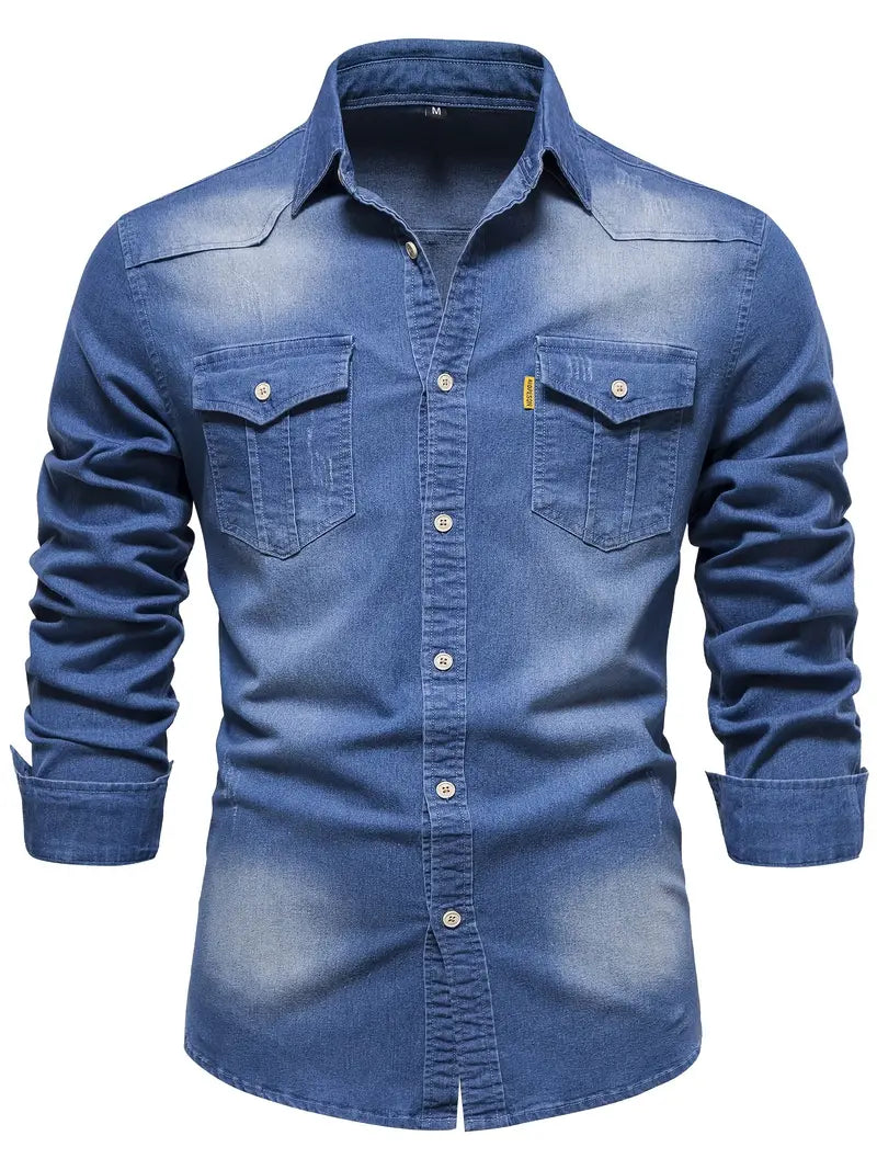 Stijlvol Hugo denim herenoverhemd, perfect voor een casual maar modieuze look. Veelzijdig en tijdloos.