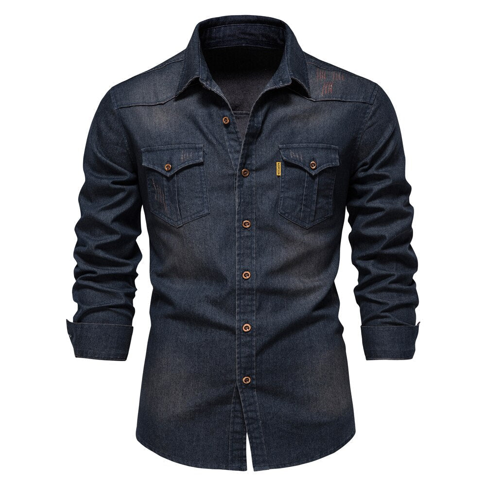 Hugo herenoverhemd van hoogwaardig denim. Creëer een moeiteloos stijlvolle outfit met dit topstuk.