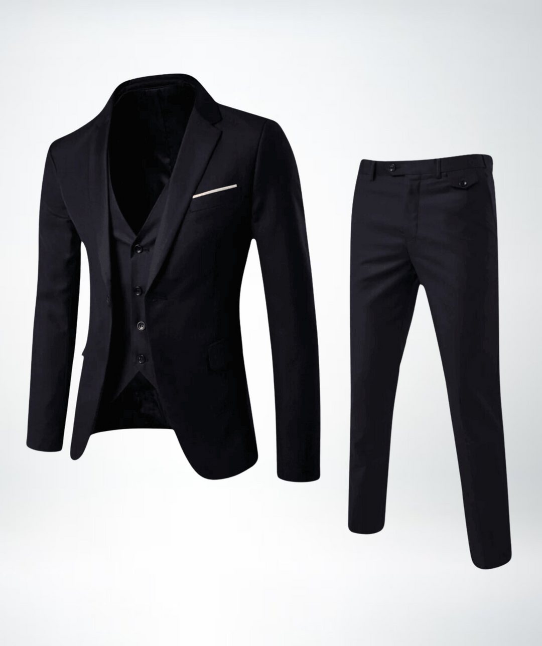 Elegant Lucas herenpak met gilet, gemaakt van comfortabele stof, perfect voor de moderne man. Klassieke herenmode.