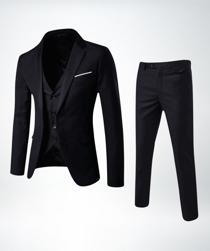 Elegant Lucas herenpak met gilet, gemaakt van comfortabele stof, perfect voor de moderne man. Klassieke herenmode.