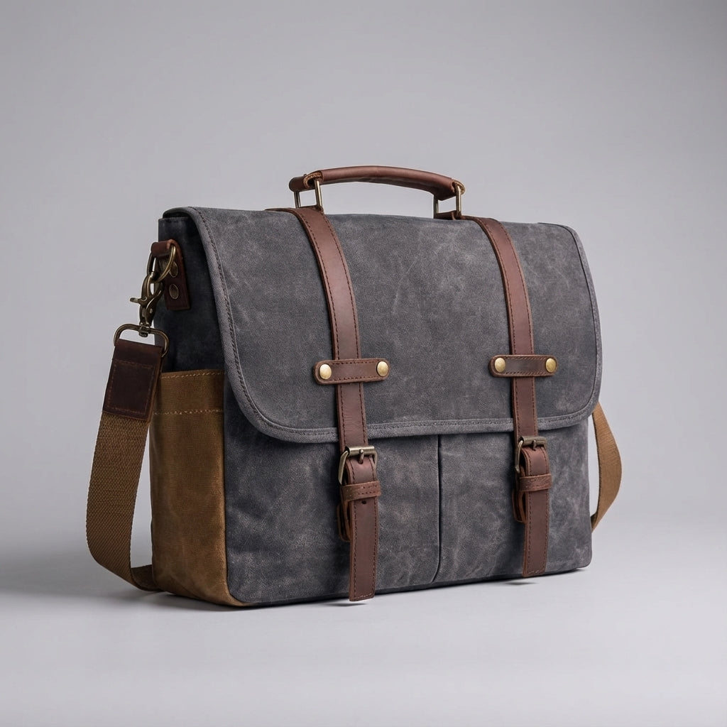 Hoogwaardige leren heren tas MetroSatchel met verstelbare schouderriem. Robuuste en stijlvolle messenger bag.