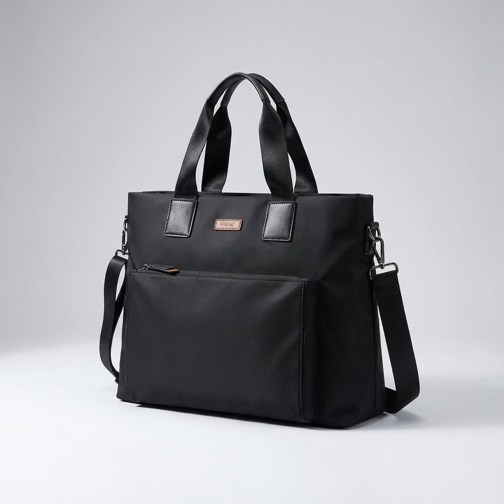 Georganiseerde MetroBrief laptoptas met meerdere vakken. Praktische canvas werktas voor laptop en accessoires.