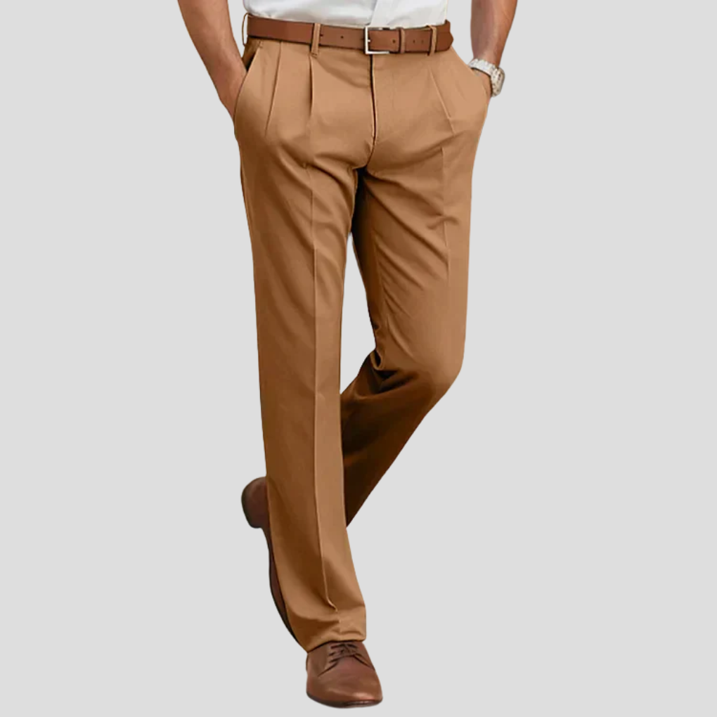 Comfortabele katoen-polyester herenbroek, perfect voor casual zakelijke outfits. Zacht en veelzijdig voor elke dag.