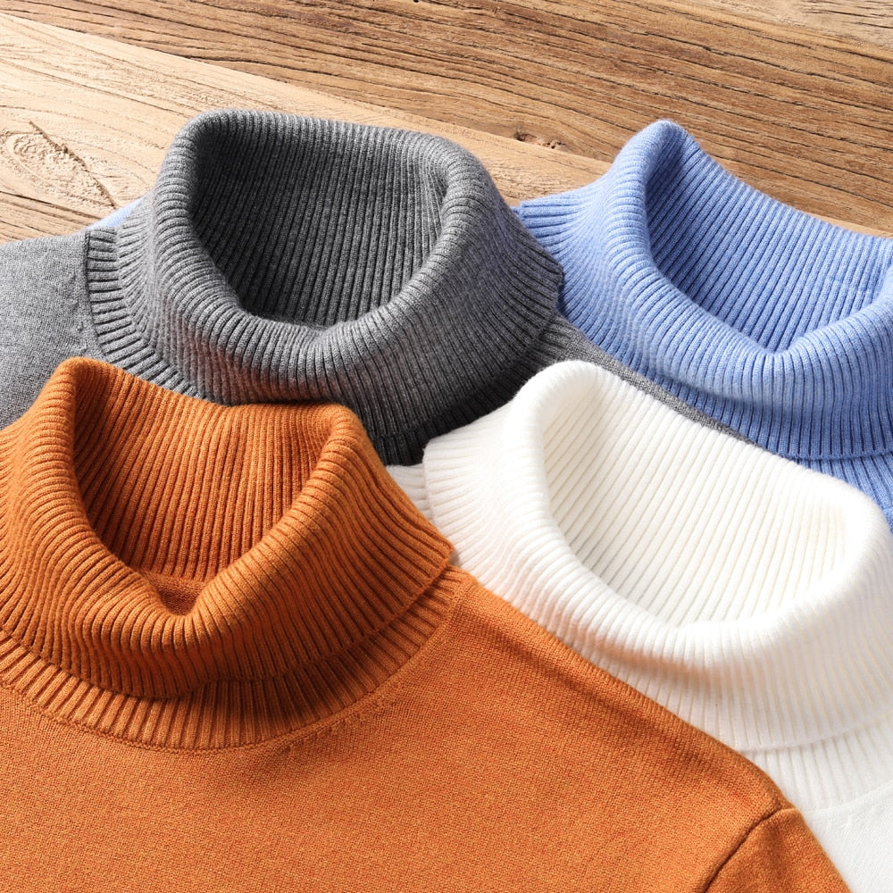 Comfortabele gebreide heren coltrui van zachte stof, ideaal voor casual en elegante outfits het hele jaar door.