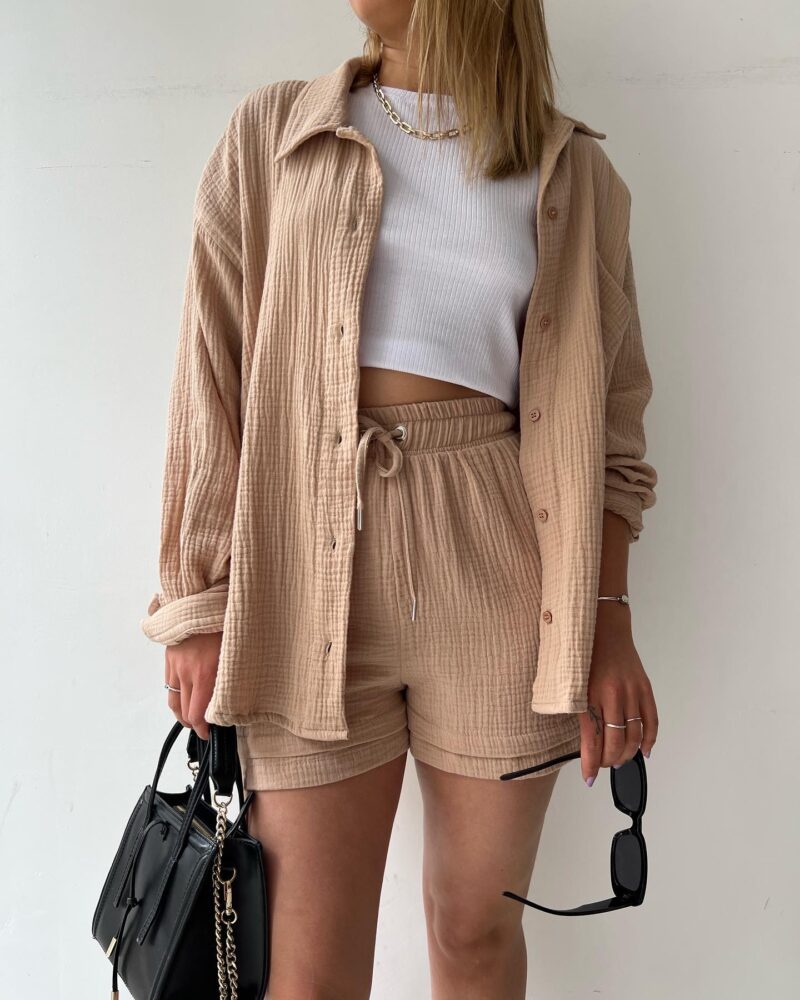 Dames co-ord set Maris in katoen, een luchtige en comfortabele outfit voor dames met losse fit.