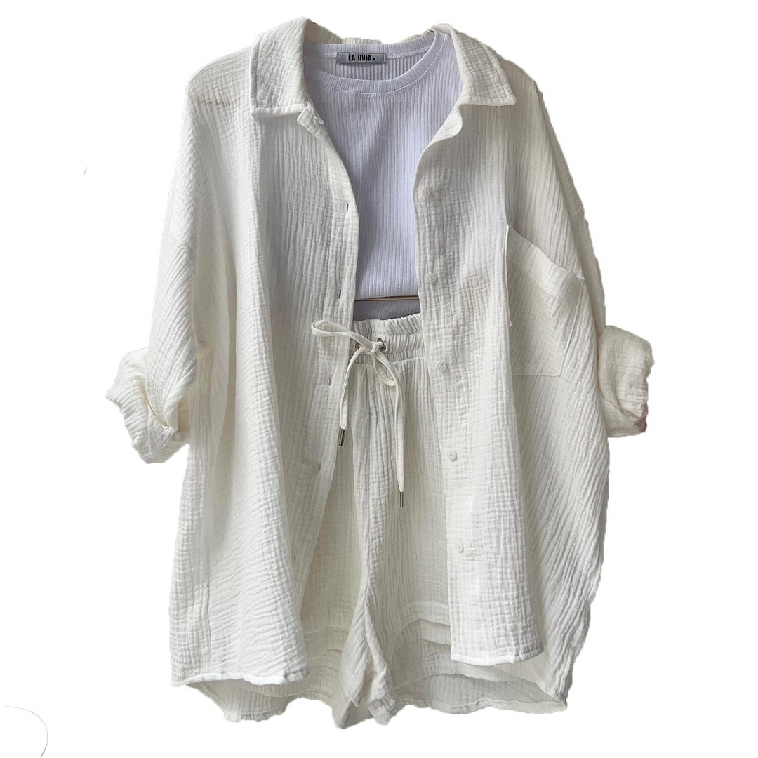 Comfortabele en stijlvolle dames co-ord set, perfect voor casual chic zomerse dagen met losse fit.