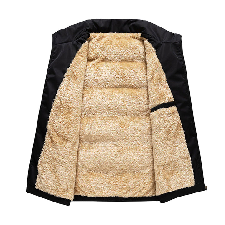 Warme, comfortabele heren bodywarmer met bont; ideaal als winterkleding of outdoor vest.