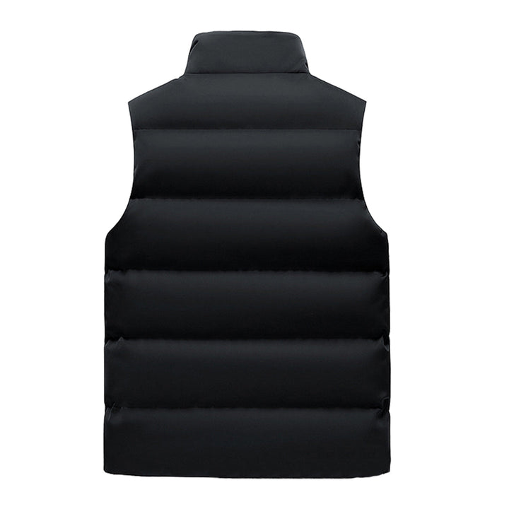 Heren bodywarmer met luxe bontaccenten, een modieus en warm vest voor herfst/wintermode.