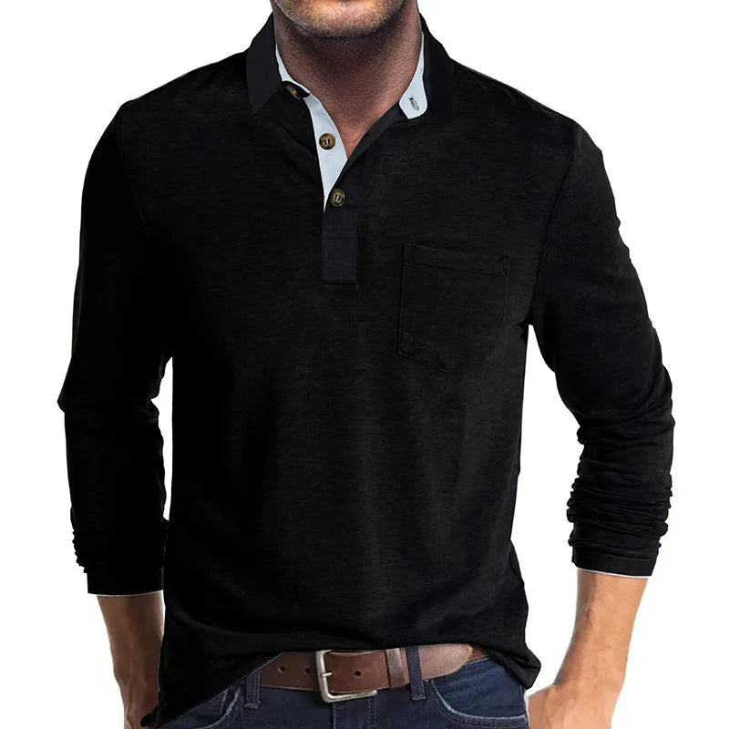 Stijlvolle heren polo lange mouwen, ademend & comfortabel voor casual outfits.