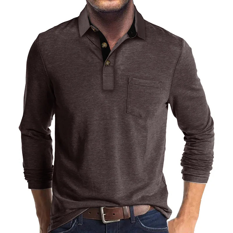 Comfortabele heren polo met lange mouwen, ideaal voor optimaal draagcomfort & casual stijl.
