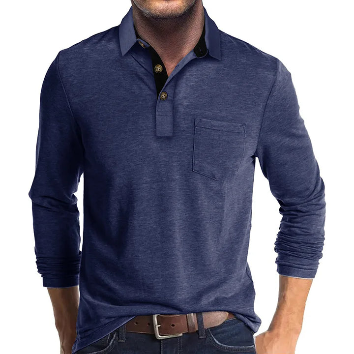 Matteo heren polo met lange mouwen, ademend & stijlvol. Essentieel voor casual herenkleding.